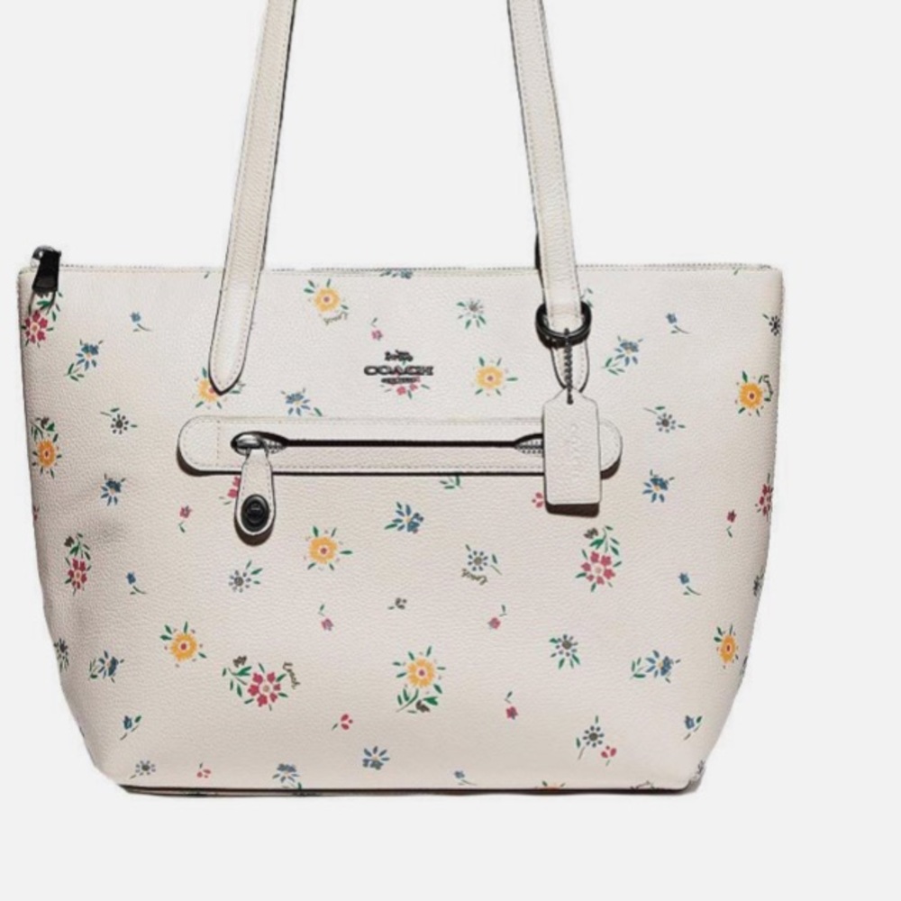 Coach Leather Taylor Tote Purse with Wildflower Print